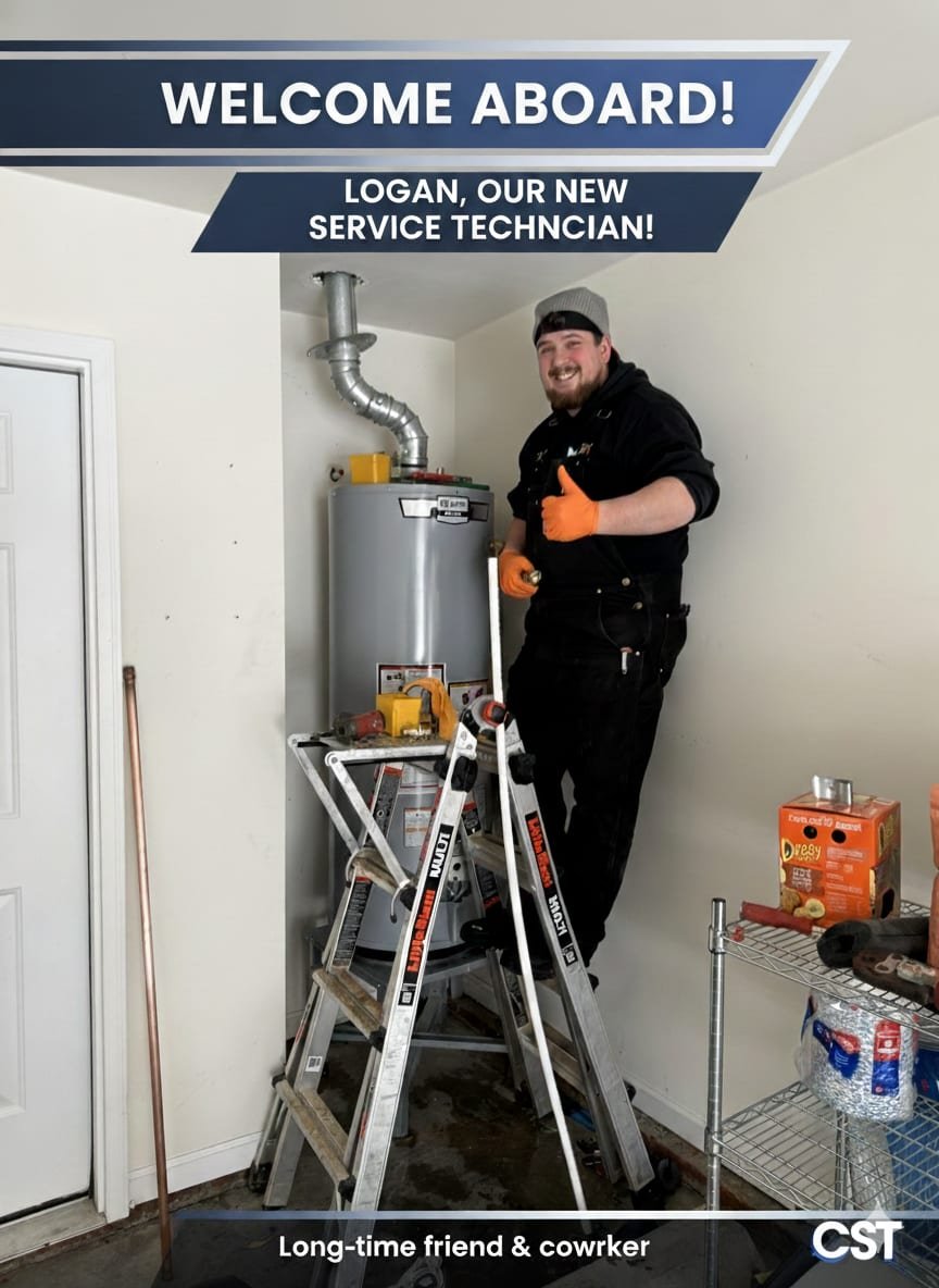 MAX Plumbing technician Logan on a service call