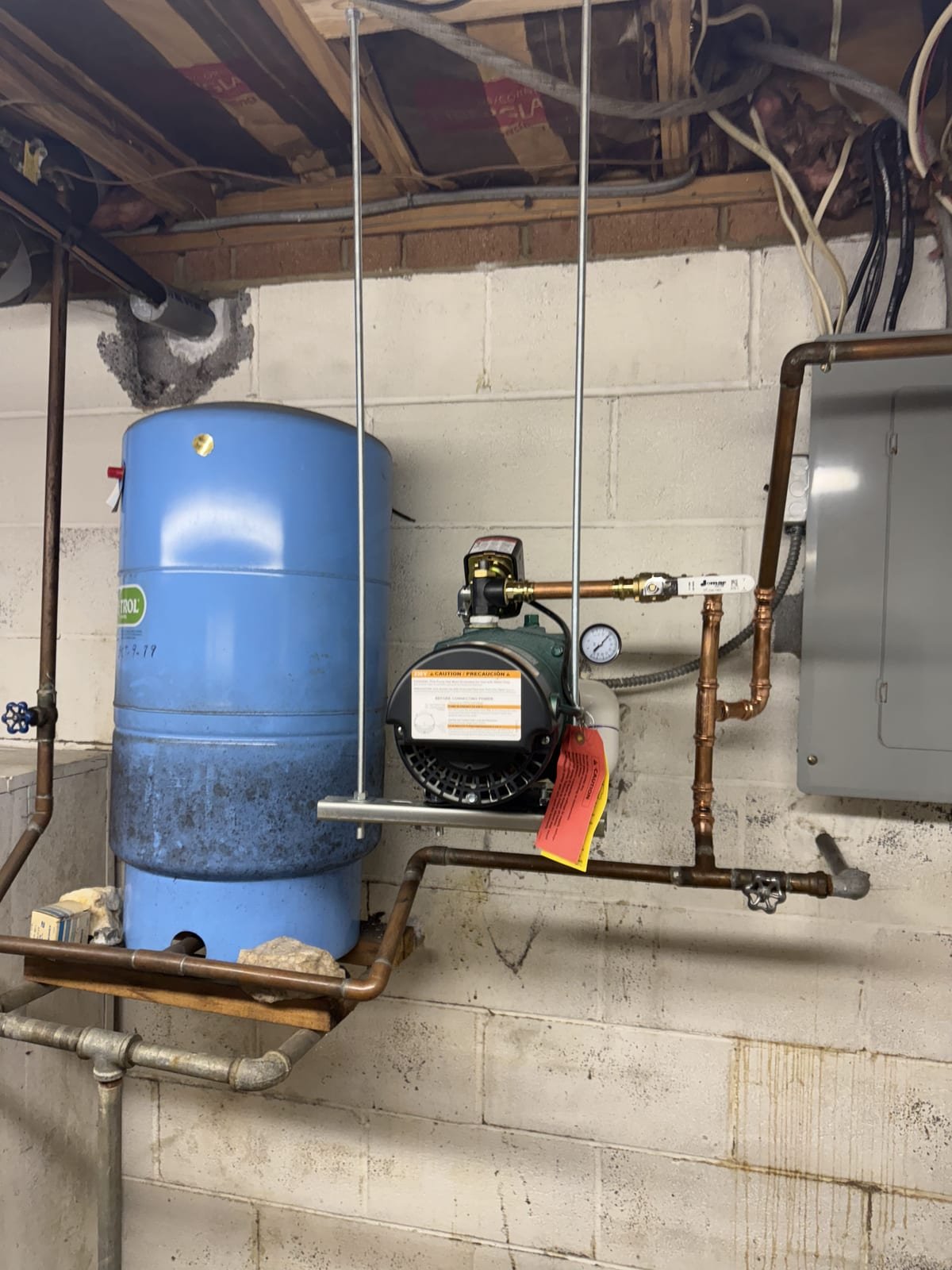 New well pump equipment installed as part of a well system service